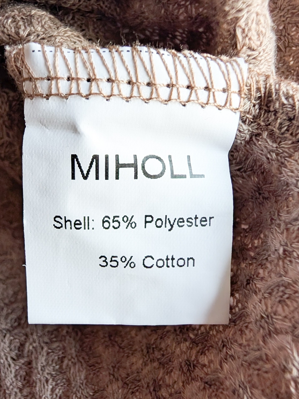 MIHOLL Women's Brown Solid Waffle Knit Round Neck Sleeveless Tank Top Size Sml - Picture 4 of 7